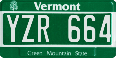 VT license plate YZR664