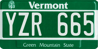 VT license plate YZR665