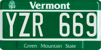 VT license plate YZR669