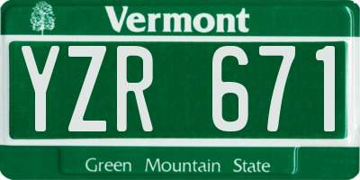 VT license plate YZR671