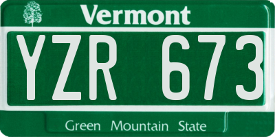 VT license plate YZR673