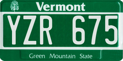 VT license plate YZR675