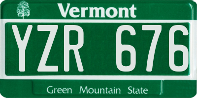 VT license plate YZR676