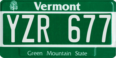 VT license plate YZR677