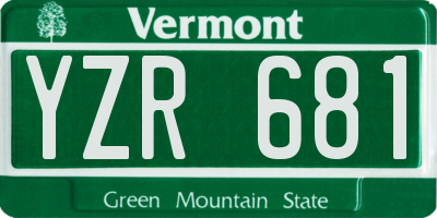 VT license plate YZR681