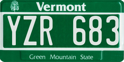 VT license plate YZR683