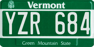 VT license plate YZR684