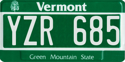 VT license plate YZR685