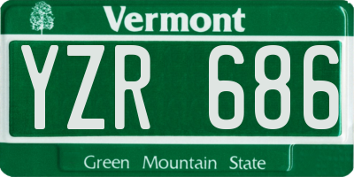 VT license plate YZR686
