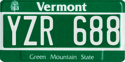 VT license plate YZR688