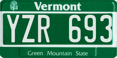 VT license plate YZR693