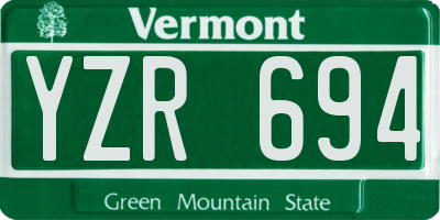 VT license plate YZR694