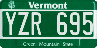 VT license plate YZR695