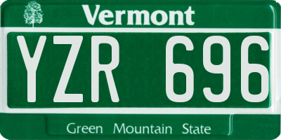 VT license plate YZR696