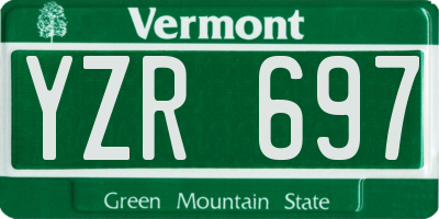 VT license plate YZR697