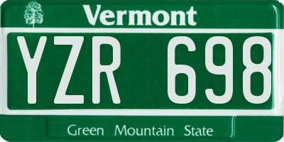 VT license plate YZR698