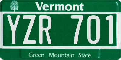 VT license plate YZR701
