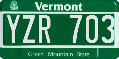 VT license plate YZR703