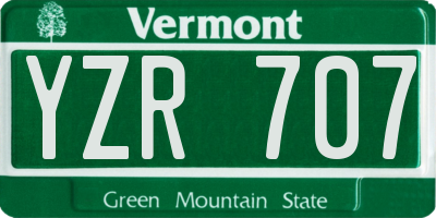 VT license plate YZR707