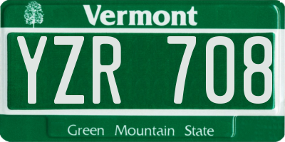 VT license plate YZR708