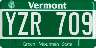 VT license plate YZR709
