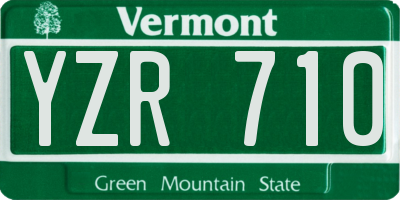 VT license plate YZR710