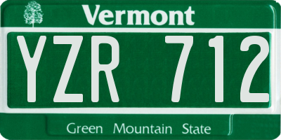 VT license plate YZR712