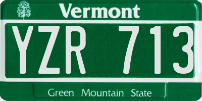 VT license plate YZR713
