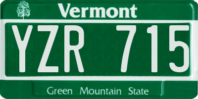 VT license plate YZR715