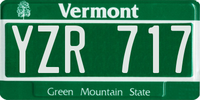 VT license plate YZR717