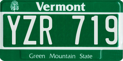 VT license plate YZR719