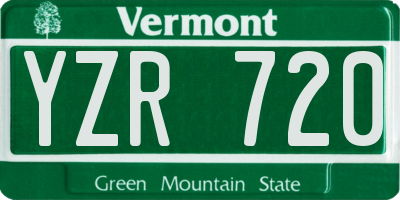 VT license plate YZR720