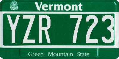 VT license plate YZR723