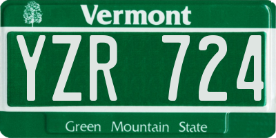 VT license plate YZR724