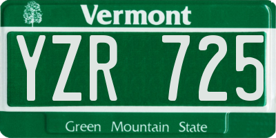 VT license plate YZR725