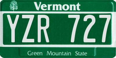 VT license plate YZR727