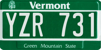 VT license plate YZR731