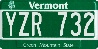 VT license plate YZR732