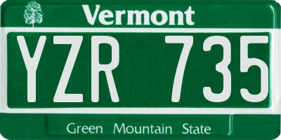 VT license plate YZR735