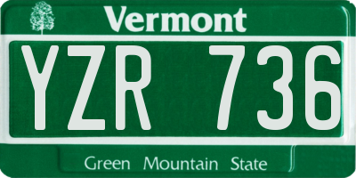 VT license plate YZR736