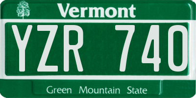 VT license plate YZR740