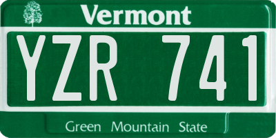 VT license plate YZR741