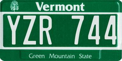 VT license plate YZR744