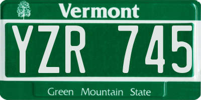VT license plate YZR745