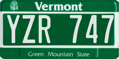 VT license plate YZR747