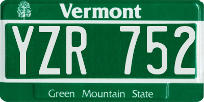 VT license plate YZR752