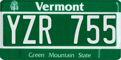 VT license plate YZR755