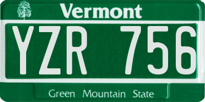 VT license plate YZR756