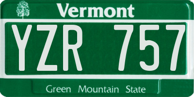 VT license plate YZR757