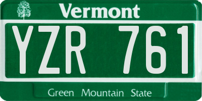 VT license plate YZR761